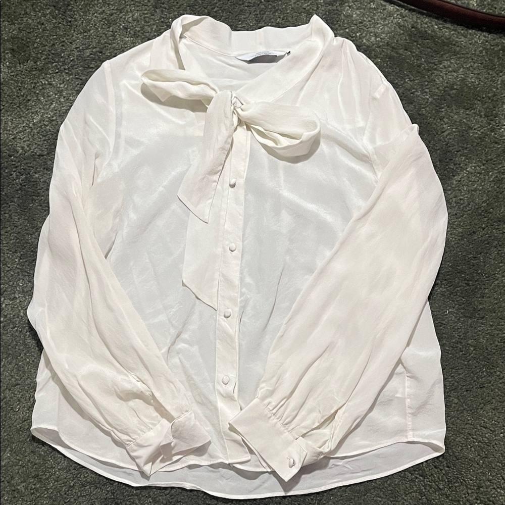 & Other Stories Silk Shirt with Bow